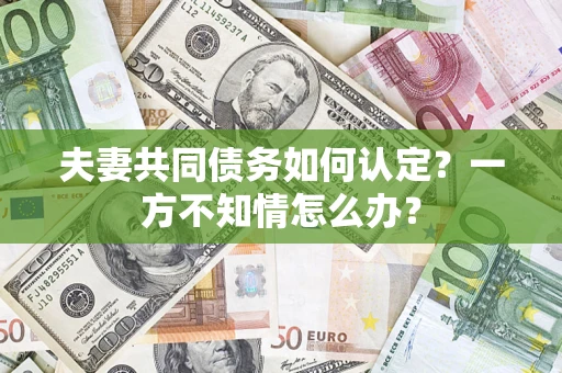 北京夫妻共同债务如何认定？一方不知情怎么办？